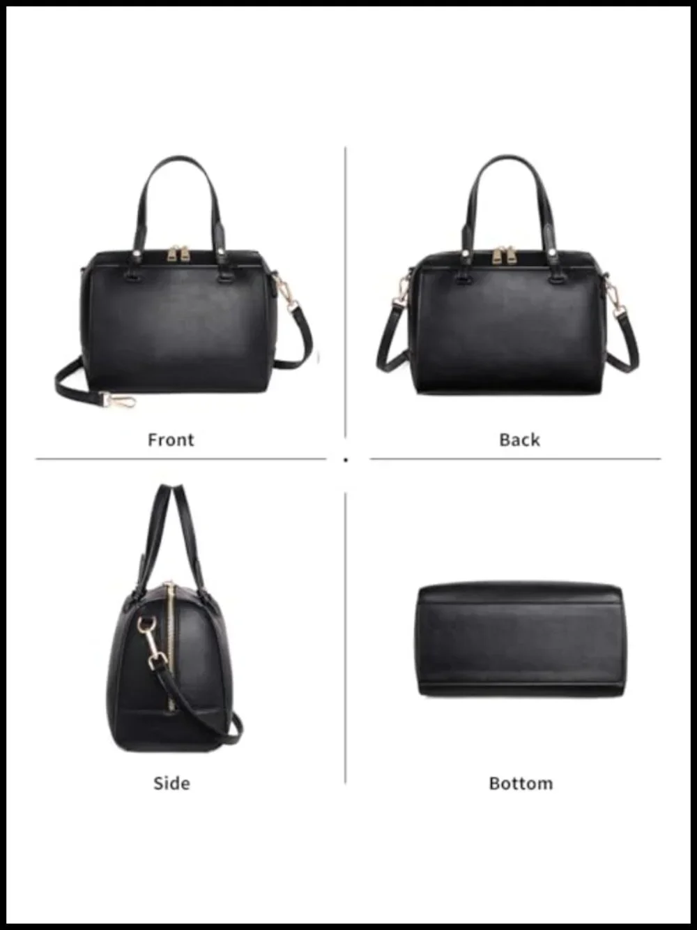 Vegan Leather Satchel Handbag Women Top Handle Tote Large Capacity Crossbody